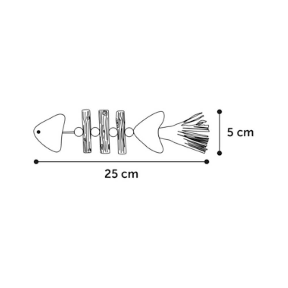 Poisson Topsy en bois Matatabi nature 21 x 2.5 cm jeux pour chat. - Imagen 3