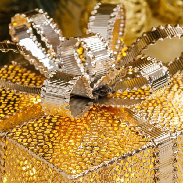 Lotti - Cadeau lumineux H25cm 40 led blanc chaud métal couleur champagne Lotti - Imagen 5