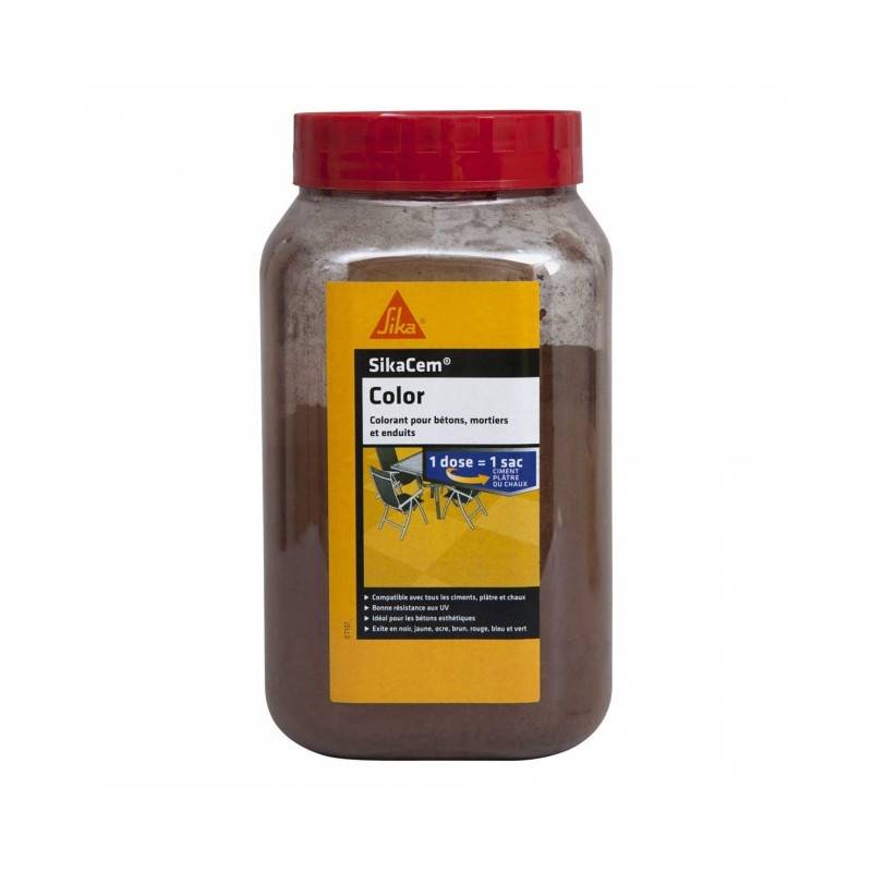 Colorant en poudre pour ciment, chaux et plâtre Sikacem Color 700g - Brun SIKA