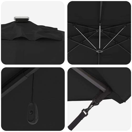 Maison Chic - Parasol de jardin | Parasol d'extérieur | Parasol Noir 286 x 284 x 270 cm Aluminium et polyester Maison Chic - Image 9
