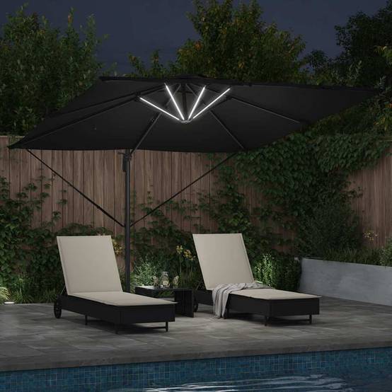 Maison Chic - Parasol de jardin | Parasol d'extérieur | Parasol Noir 286 x 284 x 270 cm Aluminium et polyester Maison Chic - Image 4