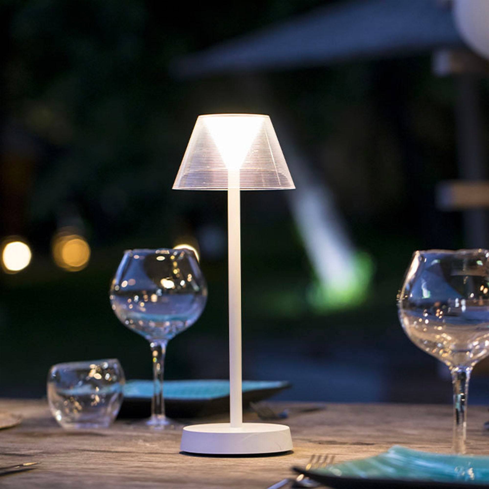 Lumisky - Lampe de table sans fil BEVERLY blanc H34cm - Imagen 2
