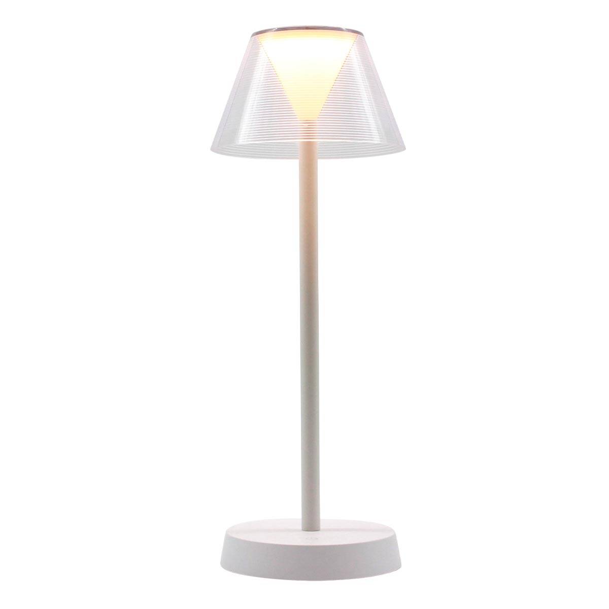 Lumisky - Lampe de table sans fil BEVERLY blanc H34cm - Imagen 1