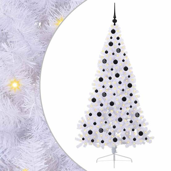 Vidaxl - Sapin de Noël artificiel avec 300 LED Blanc 180 cm PVC et Acier vidaXL 3426813 - Image 2