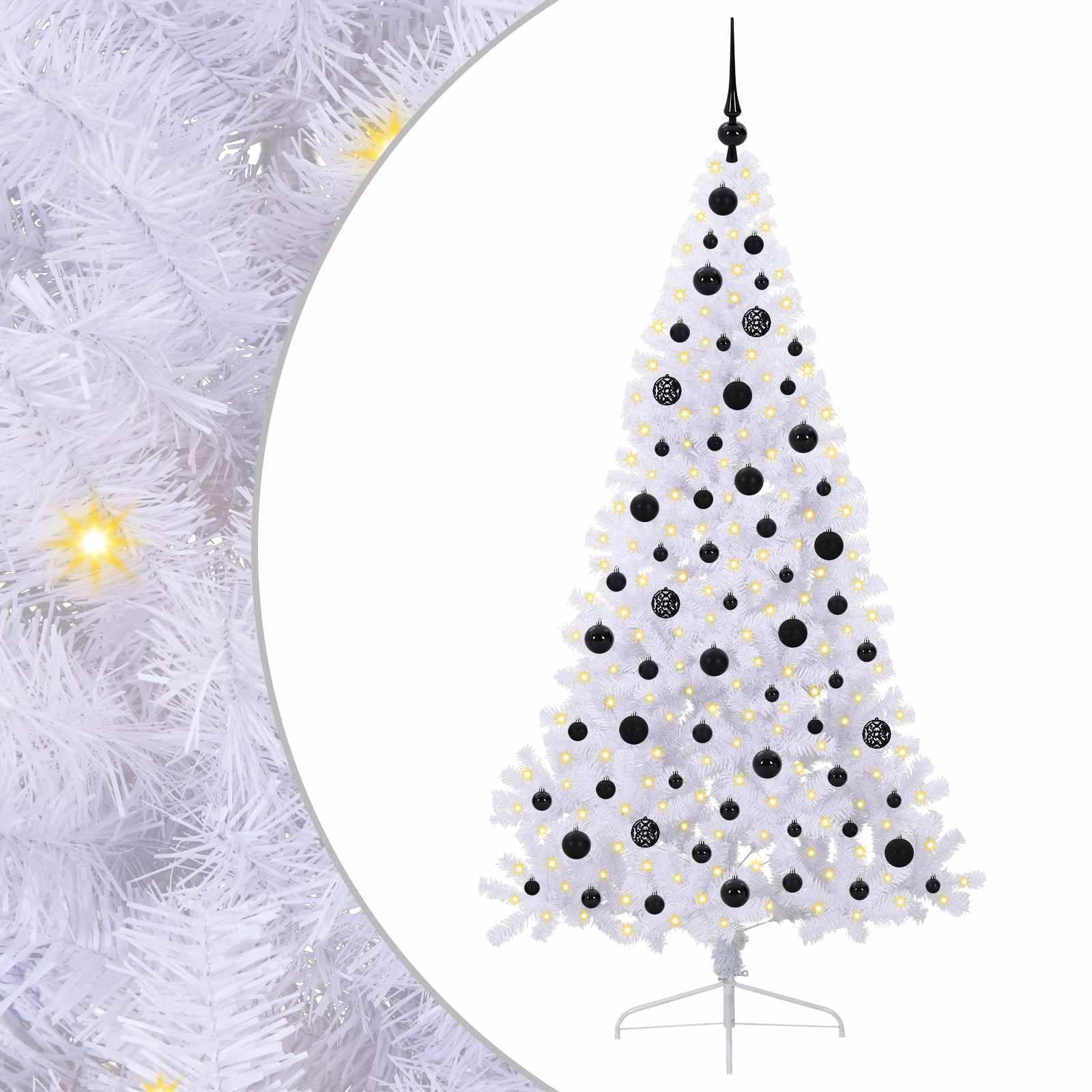 Vidaxl - Sapin de Noël artificiel avec 300 LED Blanc 180 cm PVC et Acier vidaXL 3426813 - Image 2