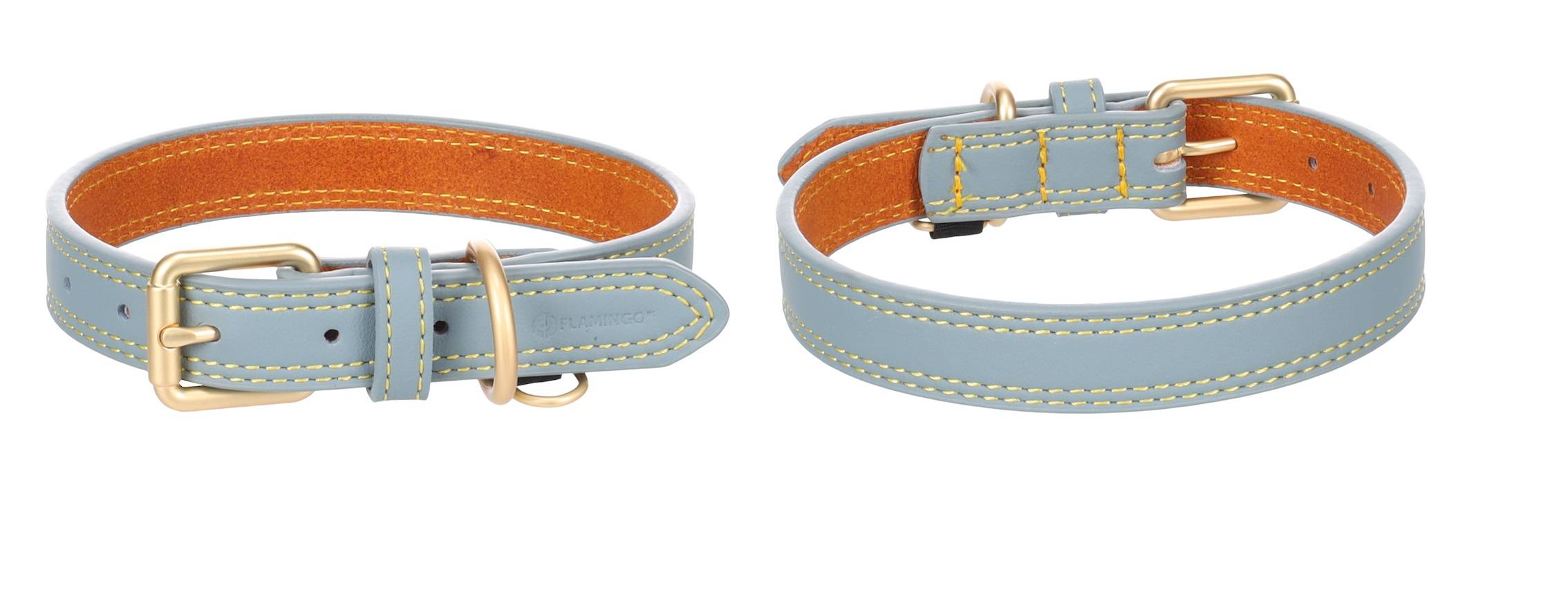 Eden - Collier pour chien Virginia en cuir S / M 31-39cm 20mm bleu - Image 4