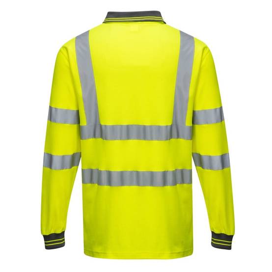 Polo Coton Majoritaire Manches Longues Couleur : Jaune Taille M - Portwest - Image 2