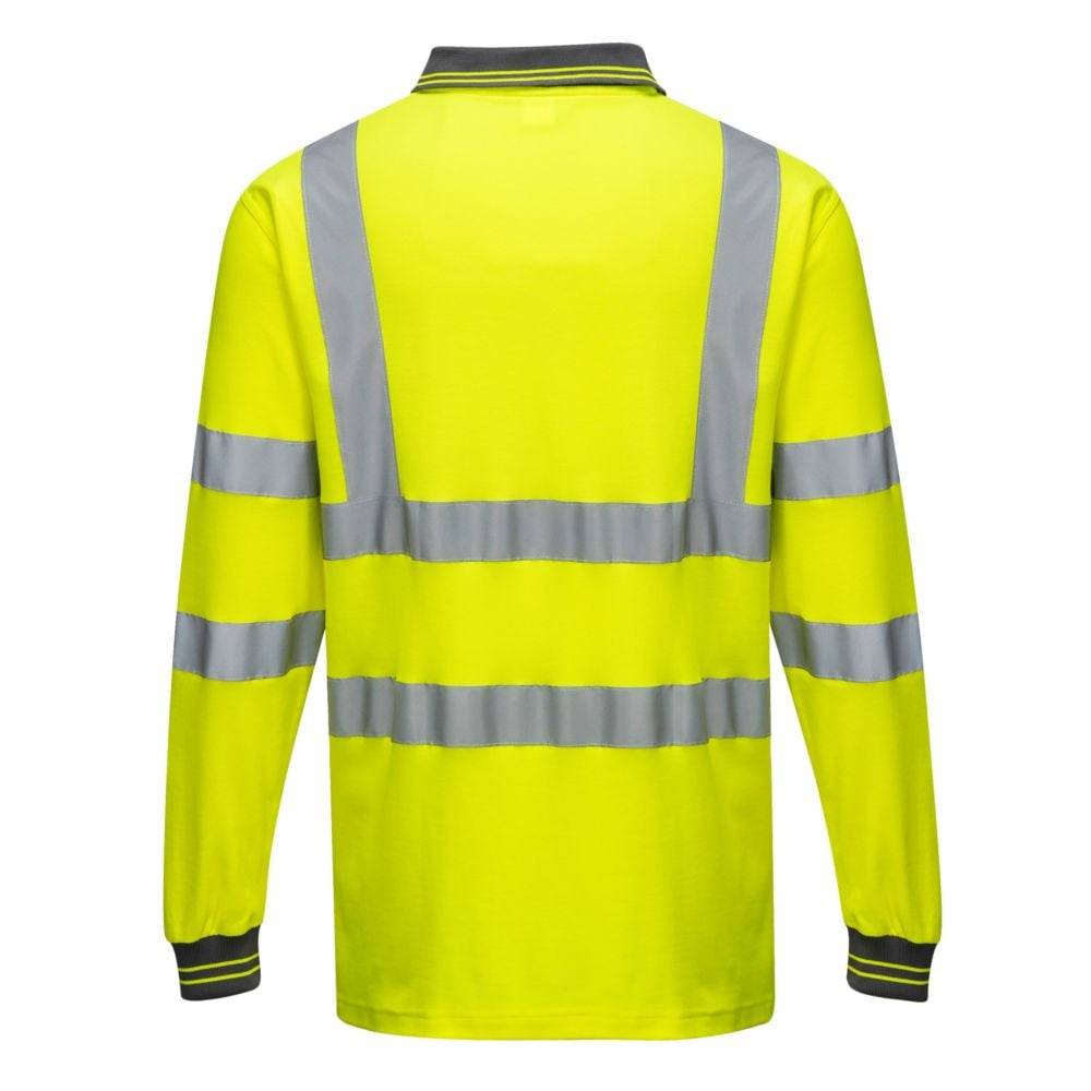 Polo Coton Majoritaire Manches Longues Couleur : Jaune Taille M - Portwest - Image 2