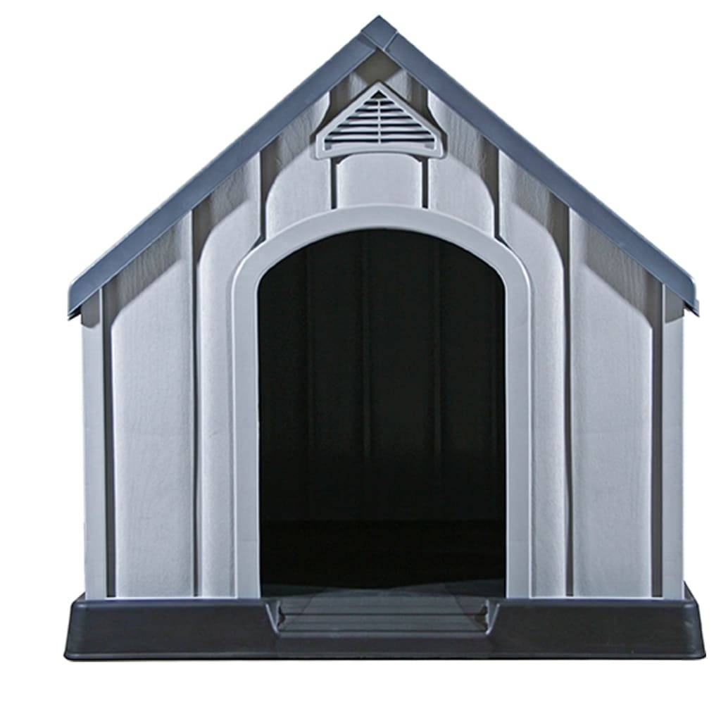 Niche pour chien - Cage pour chien - Niche de jardin Gris 92x87x91 cm Plastique - Image 4