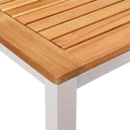 Table et Chaises de Jardin 6 Personnes Bois d'Acacia et Acier Design Moderne Marron – ComfortXL Outdoor Living - Image 9