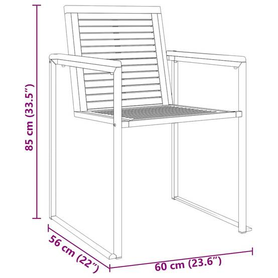 Table et Chaises de Jardin 6 Personnes Bois d'Acacia et Acier Design Moderne Marron – ComfortXL Outdoor Living - Image 5