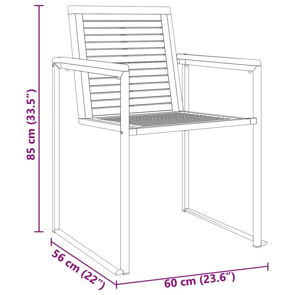 Table et Chaises de Jardin 6 Personnes Bois d'Acacia et Acier Design Moderne Marron – ComfortXL Outdoor Living - Image 5
