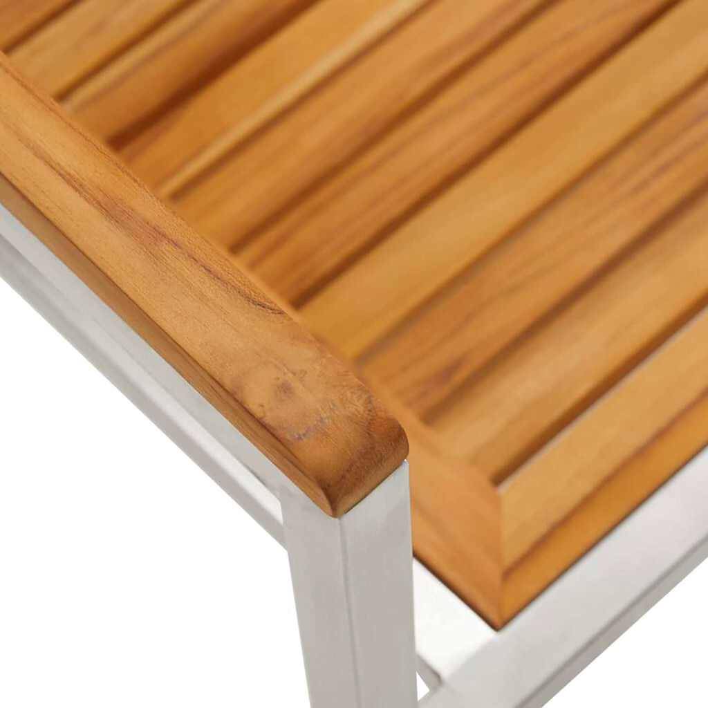 Table et Chaises de Jardin 6 Personnes Bois d'Acacia et Acier Design Moderne Marron – ComfortXL Outdoor Living - Image 3