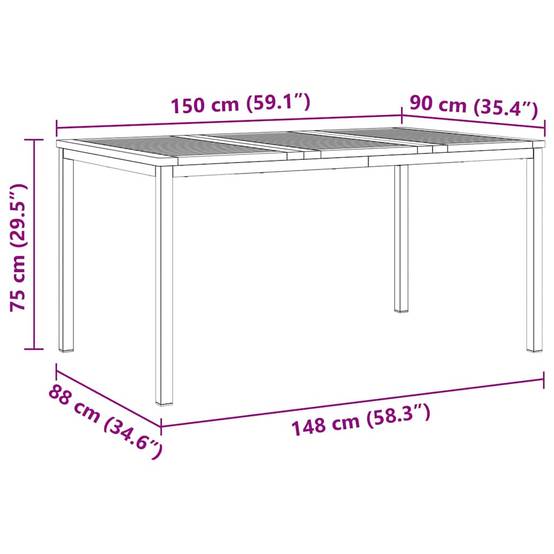 Table et Chaises de Jardin 6 Personnes Bois d'Acacia et Acier Design Moderne Marron – ComfortXL Outdoor Living - Image 4