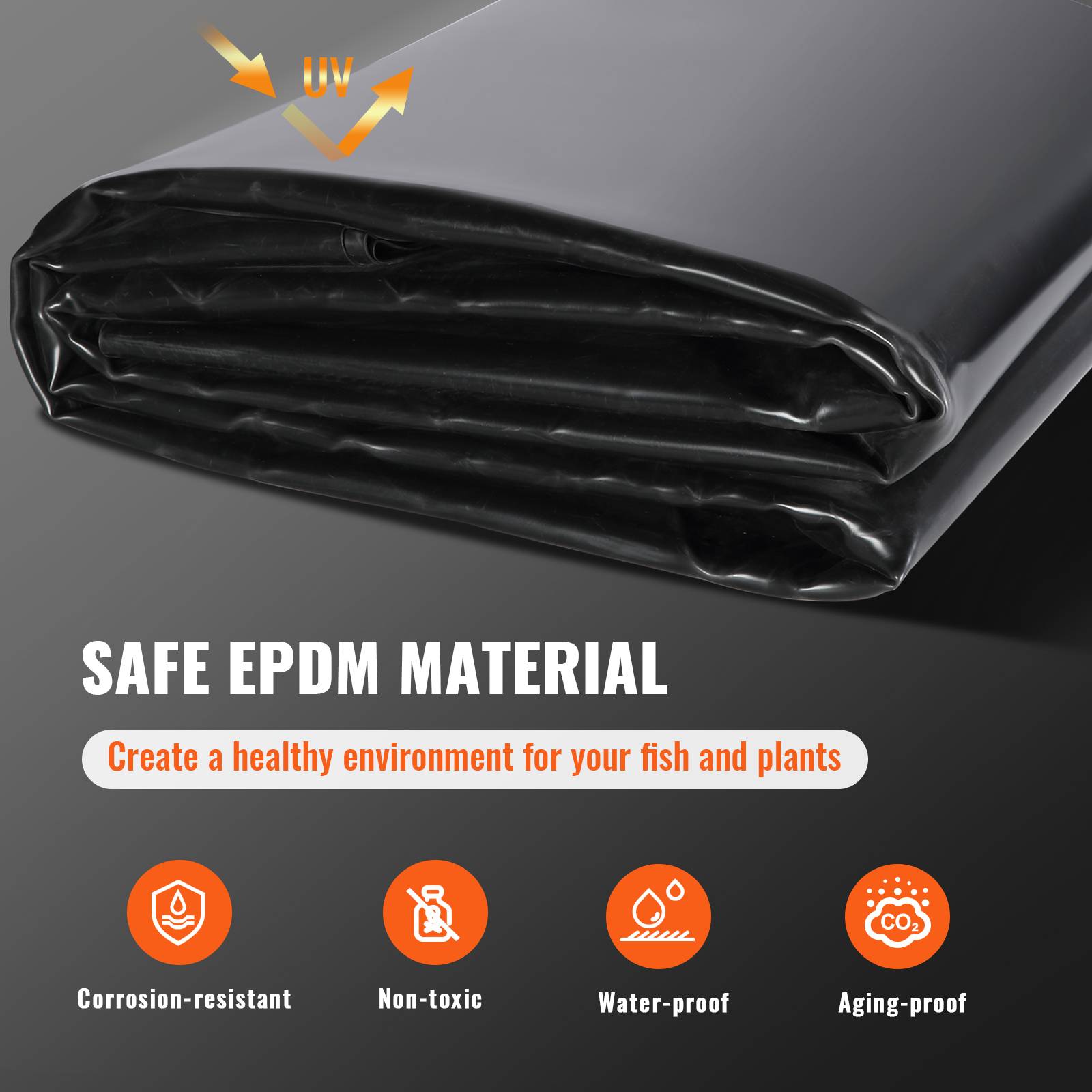 Vevor - VEVOR Bâche de bassin EPDM 9 x 10,6 m, épaisseur 1,5 mm, membrane souple et résistante aux UV, facile à découper et installer. - Image 3