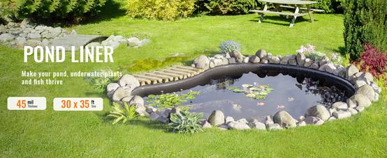 Vevor - VEVOR Bâche de bassin EPDM 9 x 10,6 m, épaisseur 1,5 mm, membrane souple et résistante aux UV, facile à découper et installer. - Image 9