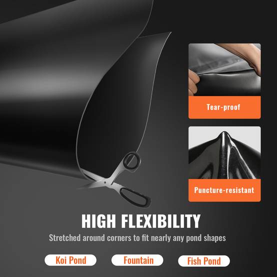 Vevor - VEVOR Bâche de bassin EPDM 9 x 10,6 m, épaisseur 1,5 mm, membrane souple et résistante aux UV, facile à découper et installer. - Image 7