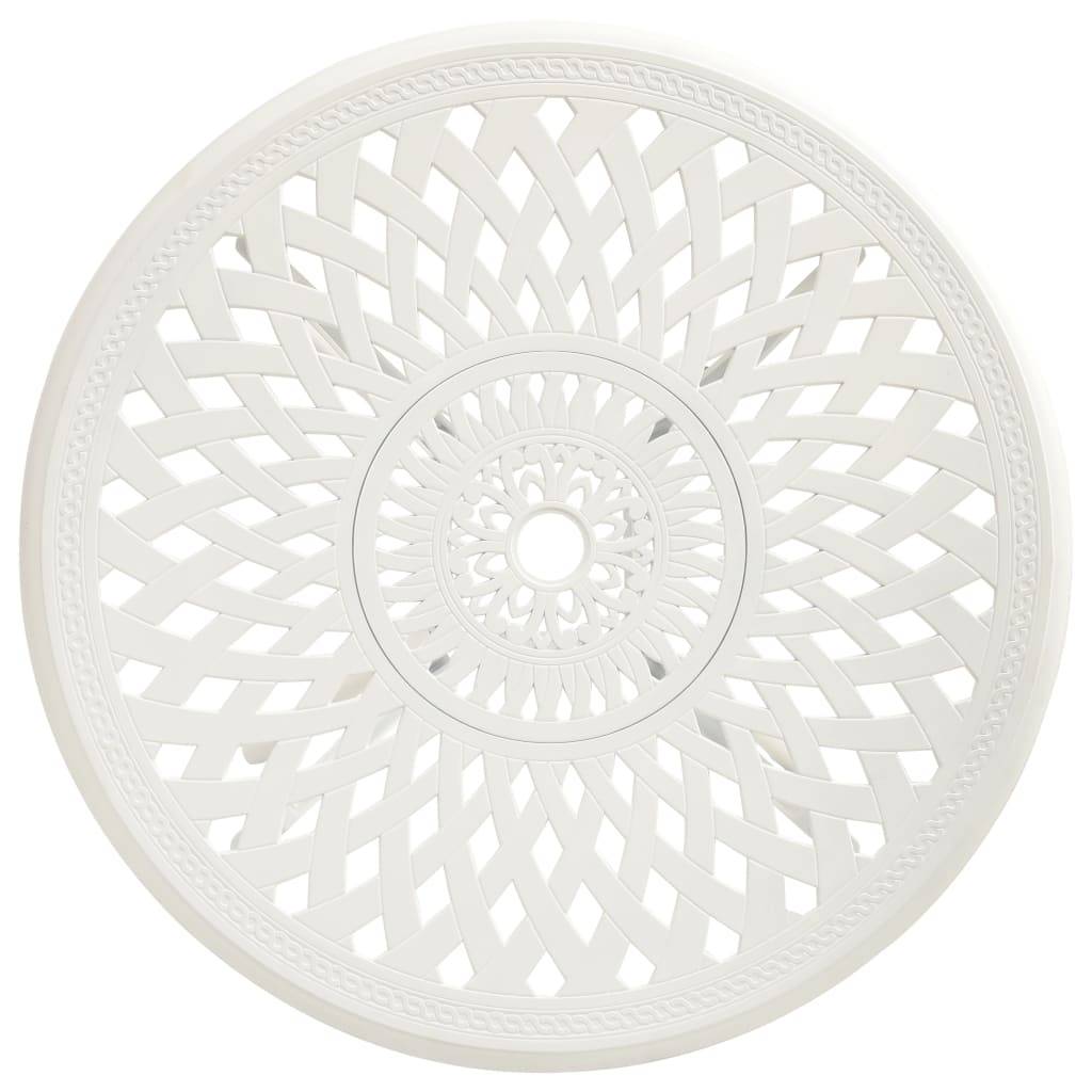Maison Chic - Table de jardin | Table d'extérieur Blanc 78x78x72 cm Aluminium coulé - Image 3