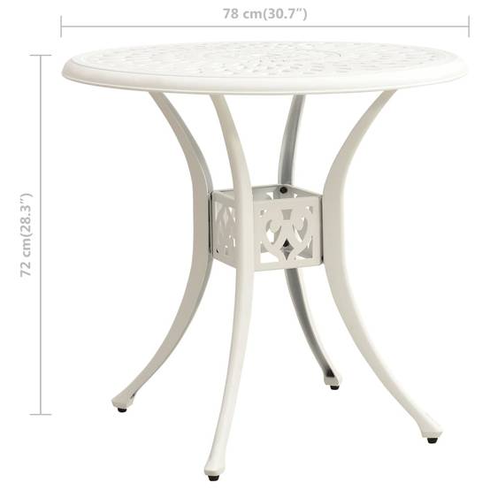 Maison Chic - Table de jardin | Table d'extérieur Blanc 78x78x72 cm Aluminium coulé - Image 6