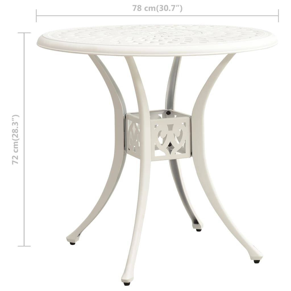 Maison Chic - Table de jardin | Table d'extérieur Blanc 78x78x72 cm Aluminium coulé - Image 6