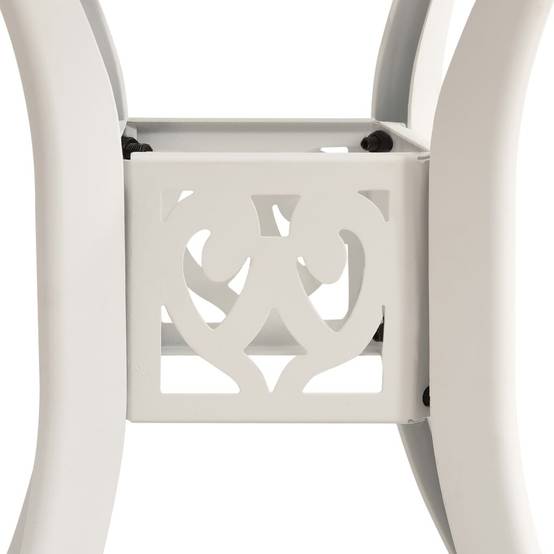 Maison Chic - Table de jardin | Table d'extérieur Blanc 78x78x72 cm Aluminium coulé - Image 4