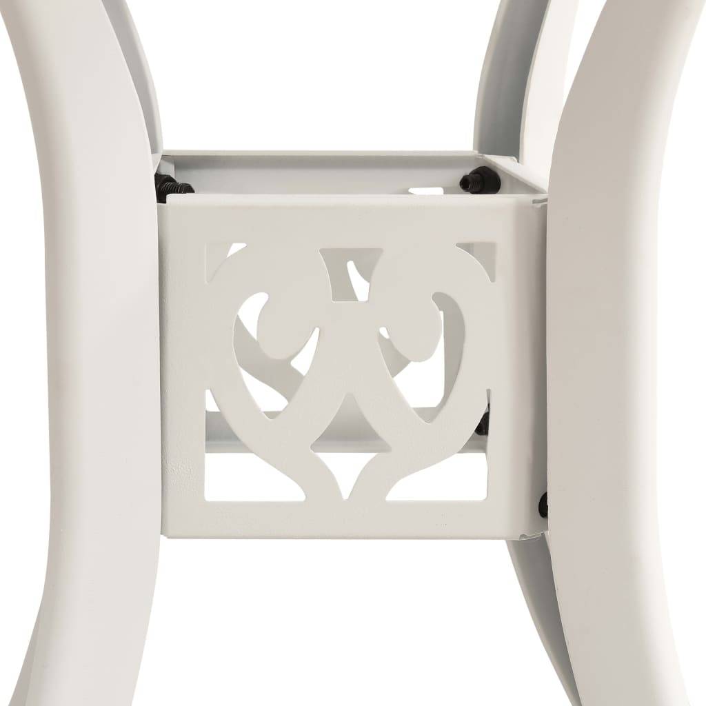 Maison Chic - Table de jardin | Table d'extérieur Blanc 78x78x72 cm Aluminium coulé - Image 4