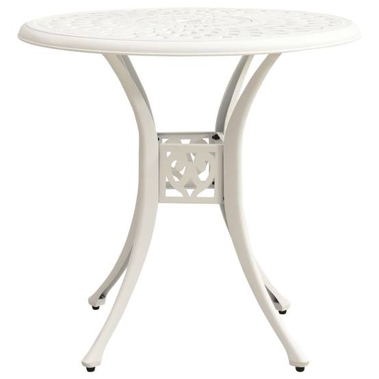 Maison Chic - Table de jardin | Table d'extérieur Blanc 78x78x72 cm Aluminium coulé - Image 1