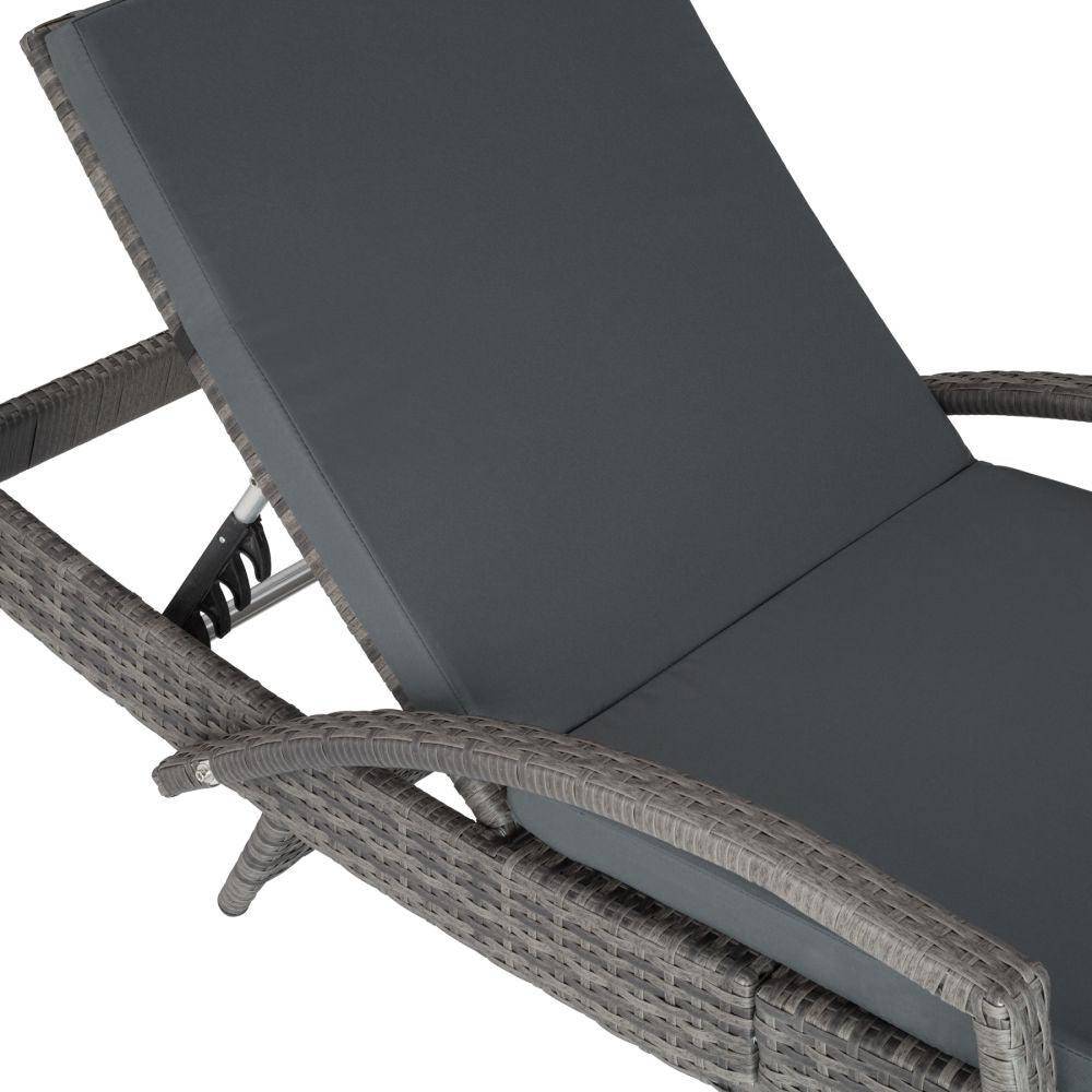 Helloshop26 - Bain de soleil chaise longue transat meuble jardin 5 positions gris - Imagen 4