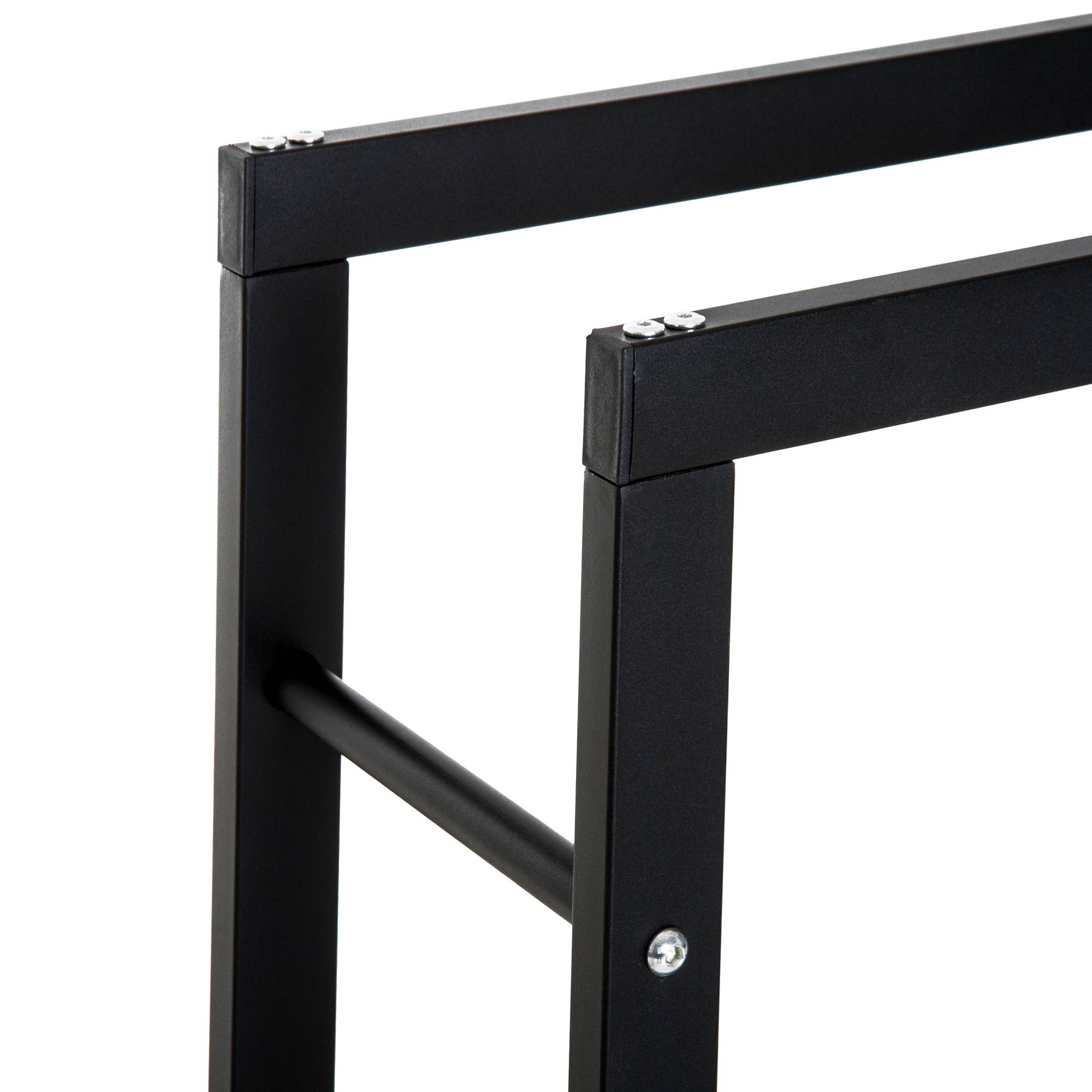 ComfortXL - Porte-bûches en métal noir 40 x 25 x 100 cm pour cheminée terrasse jardin extérieur rangement jusqu’à 97 kg - Image 8