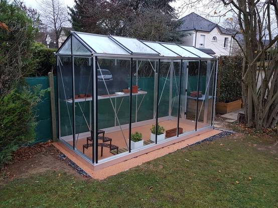 5m² - Serre en verre trempé - Euro Micro - laquée - 5m² - vert sapin - L'atelier Des Serres - Image 3