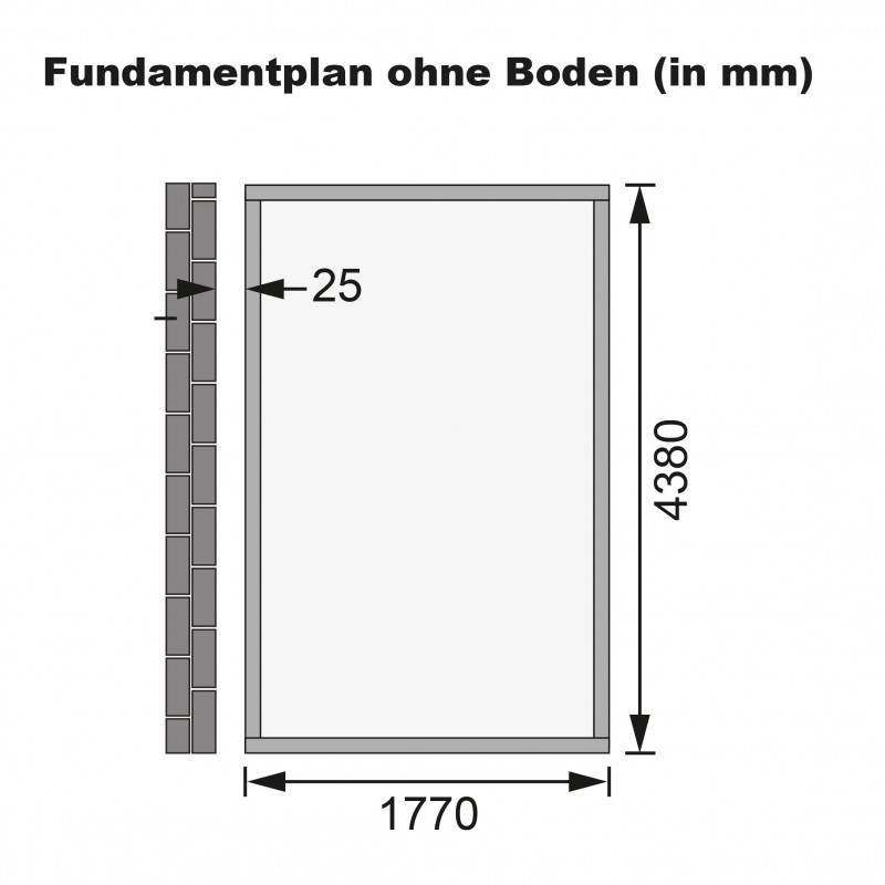 Abri de jardin adossé 8m² bois massif vitrifié gris Wandlitz 5 avec embase Karibu - Image 7