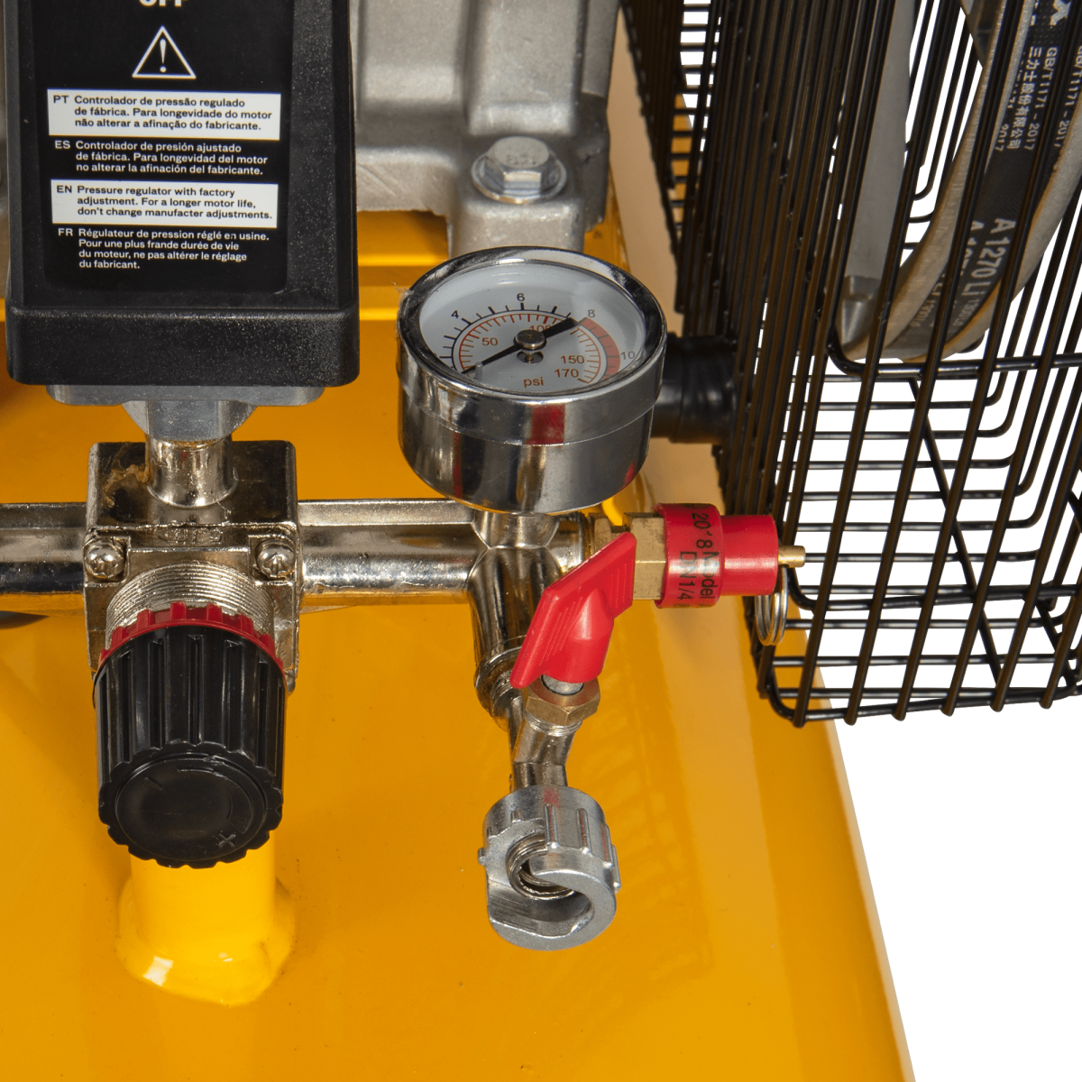 Compresseur d'air à Courroie 100 Litres 2.5 CV 1.9 kW 230V AC Pression 10 Bar VITO - Imagen 6
