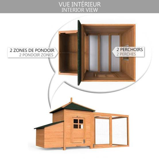 Grand poulailler en Bois avec Pondoir et Perchoir - Image 5