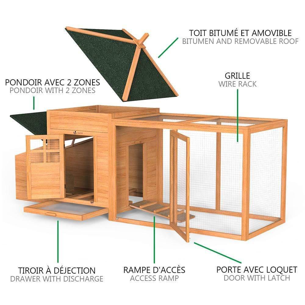 Grand poulailler en Bois avec Pondoir et Perchoir - Image 4