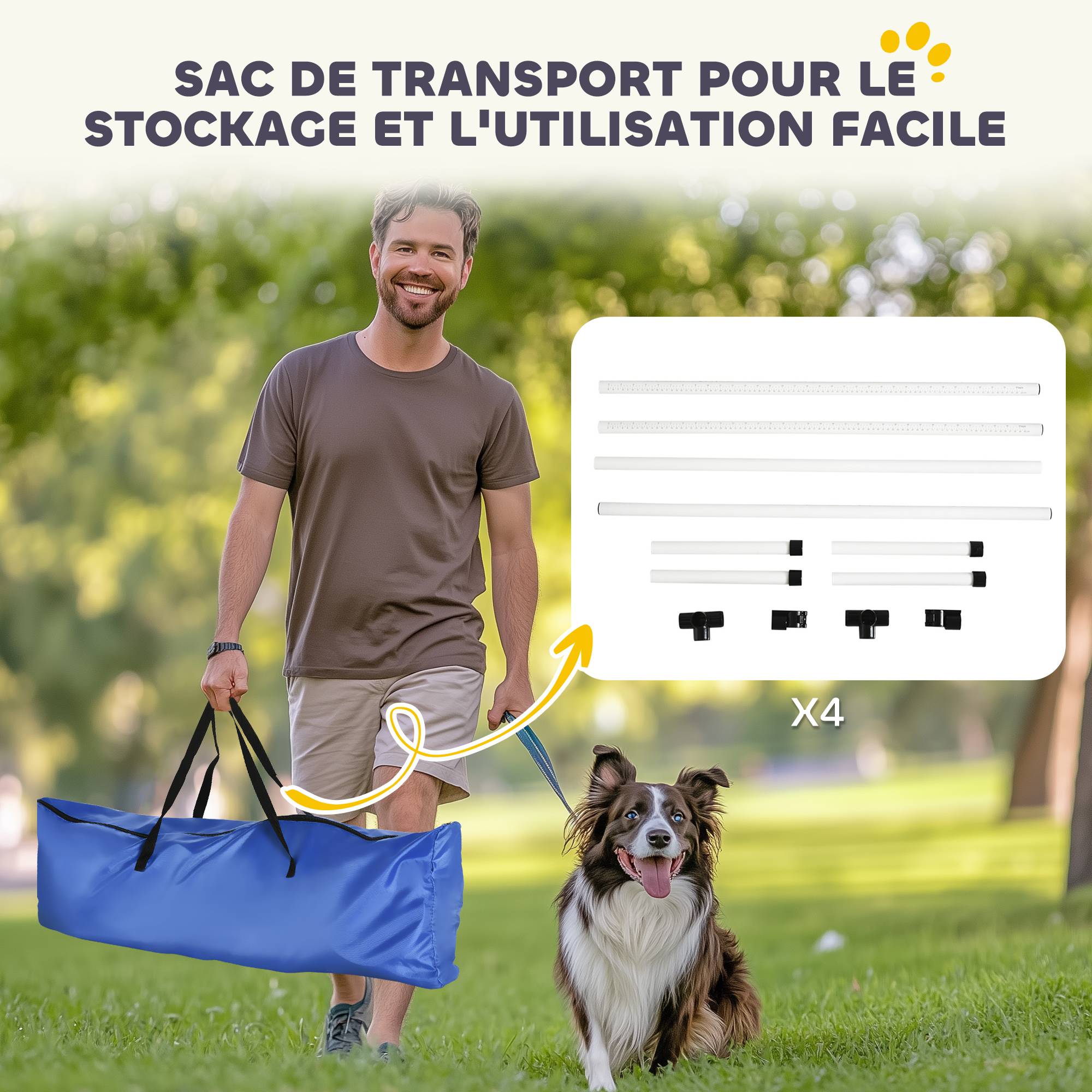 Obstacles d'agility pour chien plastique blanc 99 x 65 x 94 cm - PANGIVO - Image 8