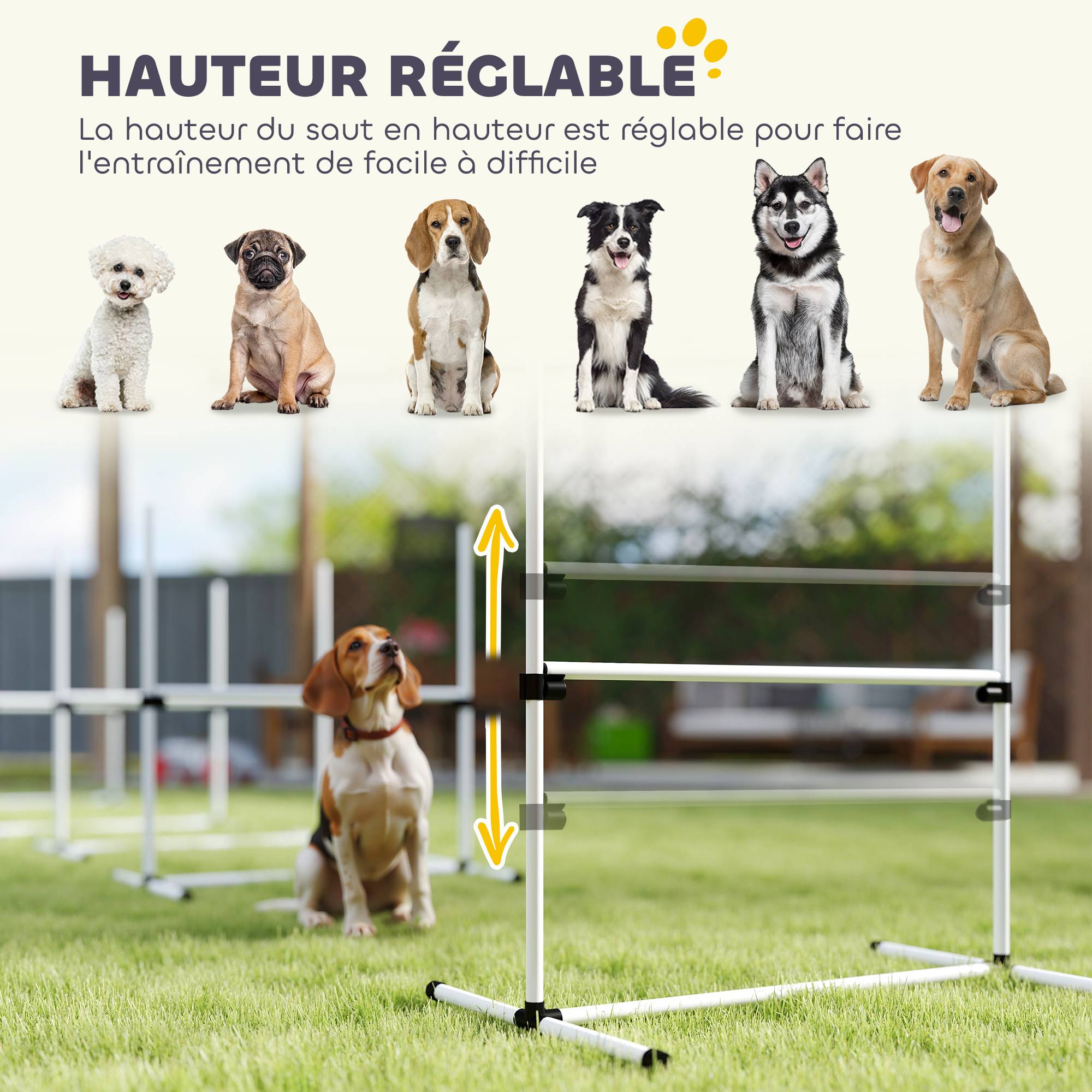 Obstacles d'agility pour chien plastique blanc 99 x 65 x 94 cm - PANGIVO - Image 6