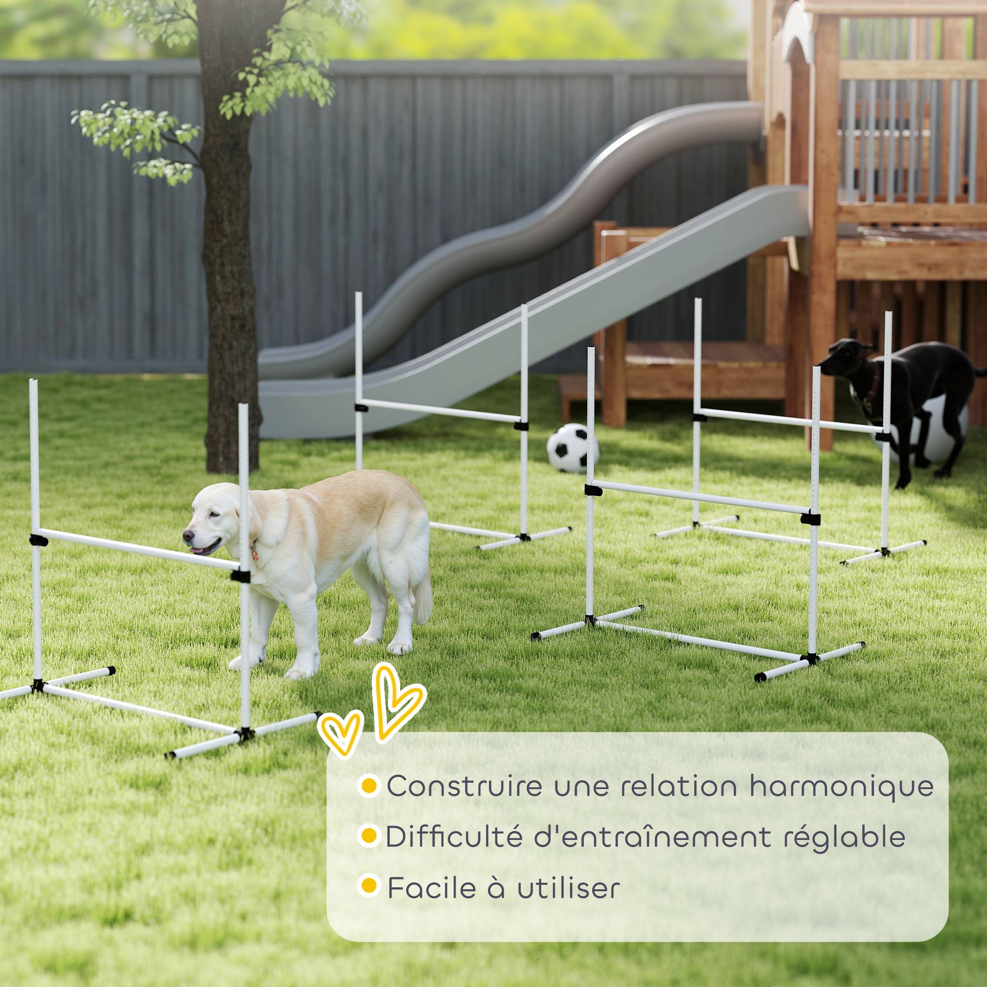 Obstacles d'agility pour chien plastique blanc 99 x 65 x 94 cm - PANGIVO - Image 9