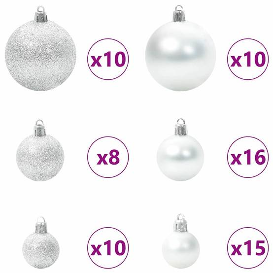 Très Grand Sapin de Noël Artificiel 240 cm, Montage Rapide à Charnières, avec LED et 120 Boules – ComfortXL Outdoor Living - Image 7