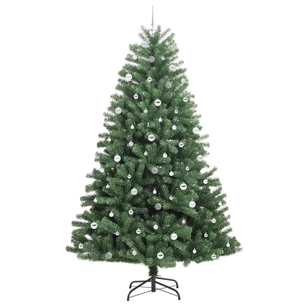 Très Grand Sapin de Noël Artificiel 240 cm, Montage Rapide à Charnières, avec LED et 120 Boules – ComfortXL Outdoor Living - Image 4