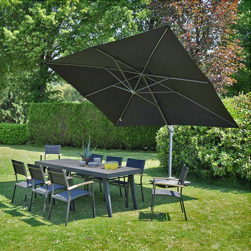 Parasol déporté noir 4x3 m Mercuria - Gecko Jardin - Image 1