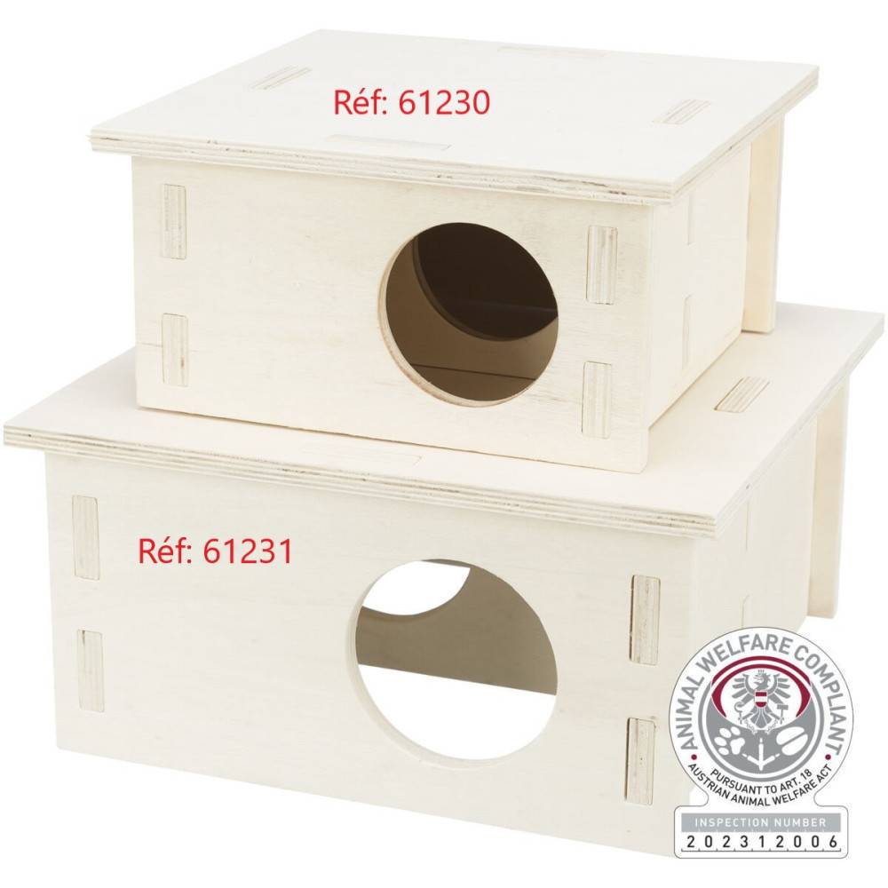 Trixie - Maison emboitable 2 chambres 20 x 10 x 20 cm pour hamster et souris - Imagen 7