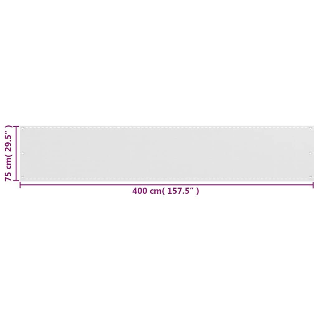 Helloshop26 - Écran de balcon brise pare vue protection confidentialité en PEHD 75 x 400 cm blanc - Imagen 5