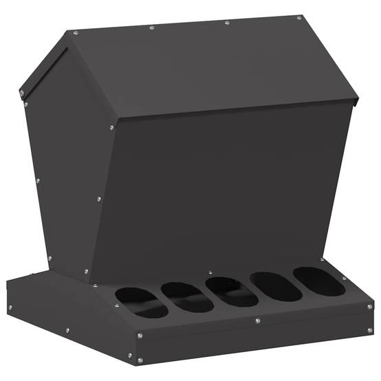 Mangeoire Trémie Acier Volaille Suspendue 5kg Noir - ComfortXL Outdoor Living - Image 2
