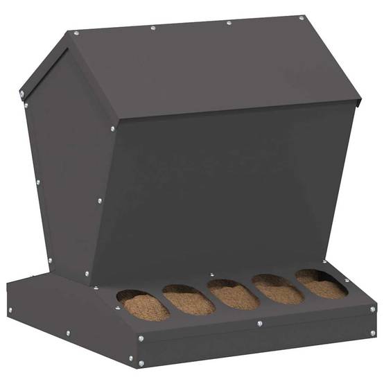 Mangeoire Trémie Acier Volaille Suspendue 5kg Noir - ComfortXL Outdoor Living - Image 3