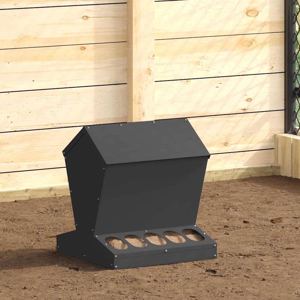 Mangeoire Trémie Acier Volaille Suspendue 5kg Noir - ComfortXL Outdoor Living - Image 1