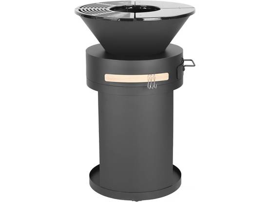 Barbecue Plancha Brasero A Charbon Et Bois "cesar" - 49 X 49 X 92 Cm - Noir -habitat Et Jardin - Image 4