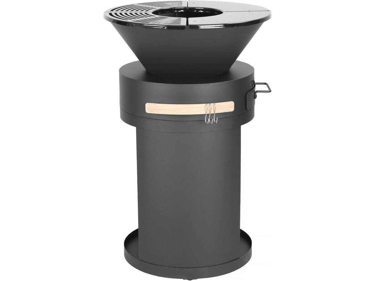 Barbecue Plancha Brasero A Charbon Et Bois "cesar" - 49 X 49 X 92 Cm - Noir -habitat Et Jardin - Image 4