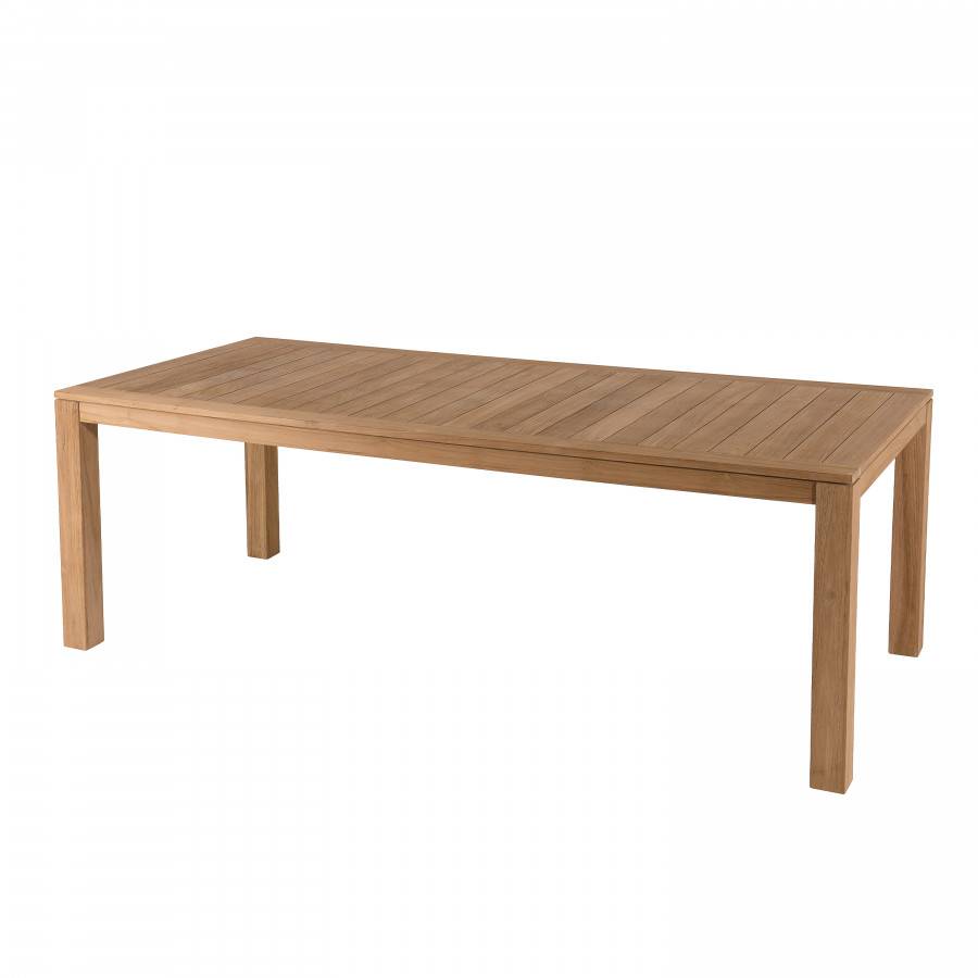 Macabane - HALICE - SALON DE JARDIN EN BOIS TECK 6/8 pers. - 1 Table rectangulaire 220*100 cm et 6 fauteuils empilables - Imagen 4