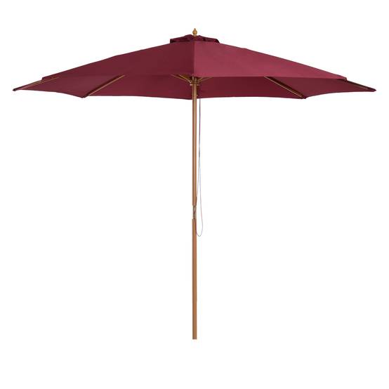 Parasol de jardin parasol droit double toit en bois Anti UV - 300x300x250cm Bois Rouge fr144 - Image 2