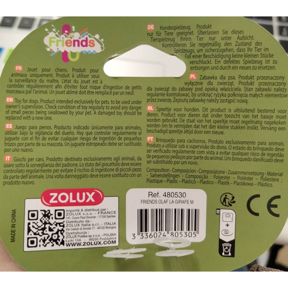 Zolux - Girafe Olaf M  Jouet sonore pour chiens de taille moyenne - Imagen 5